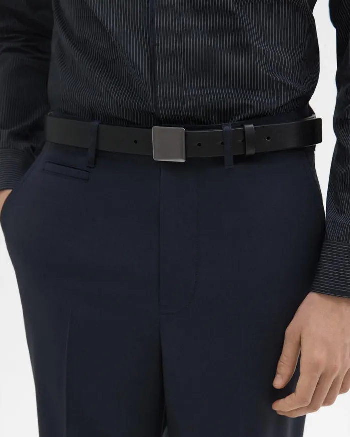 Men Theory Belts Leather Belt Black