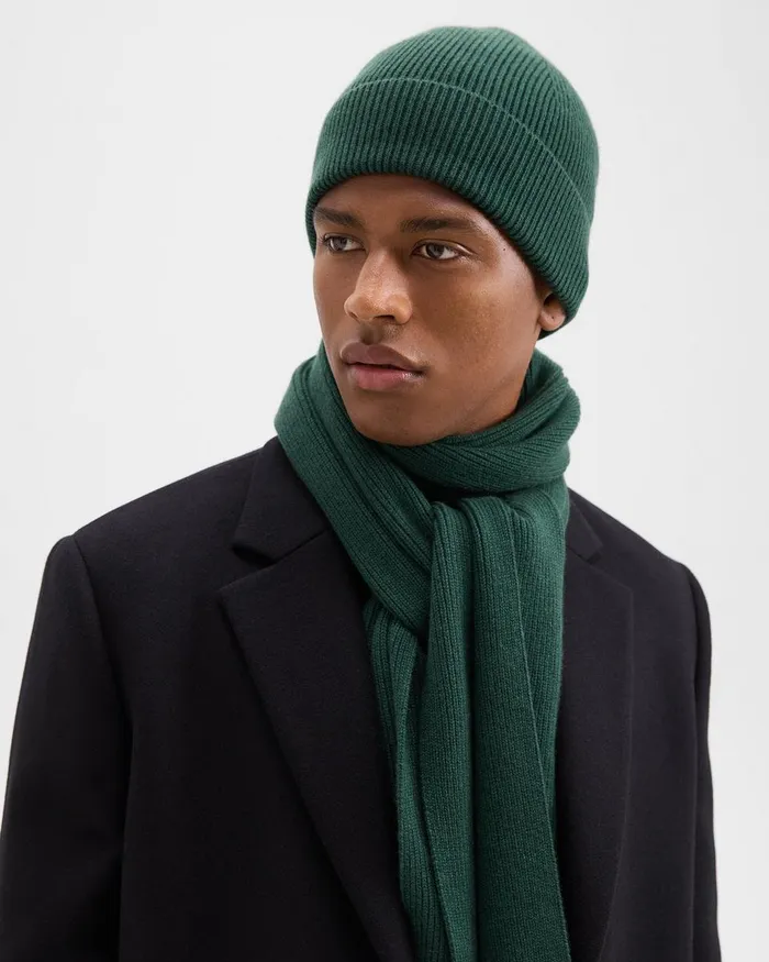 Men Theory Hats Gloves Scarves Camden Beanie In Ribbed Cashmere Brunswick
