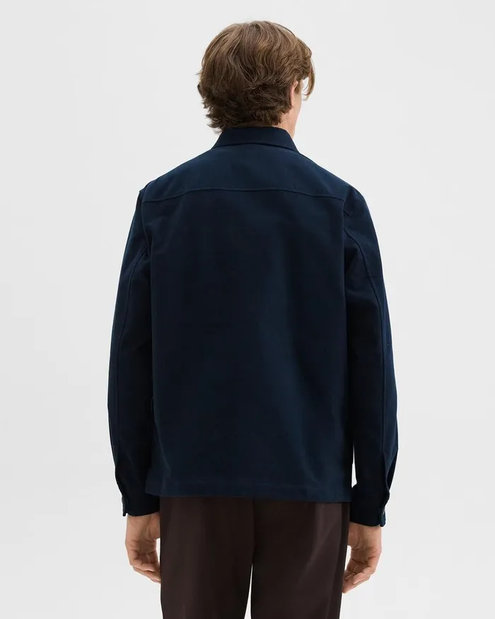 Men Theory Outerwear Shirt Jacket In Moleskin Twill Baltic