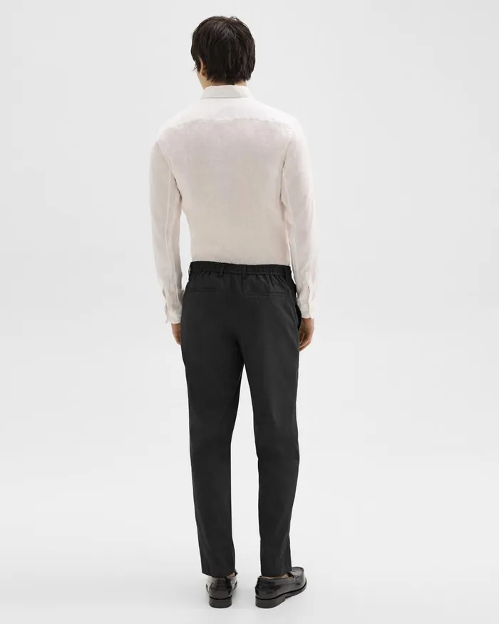 Men Theory Pants Curtis Drawstring Pant In Good Linen Black