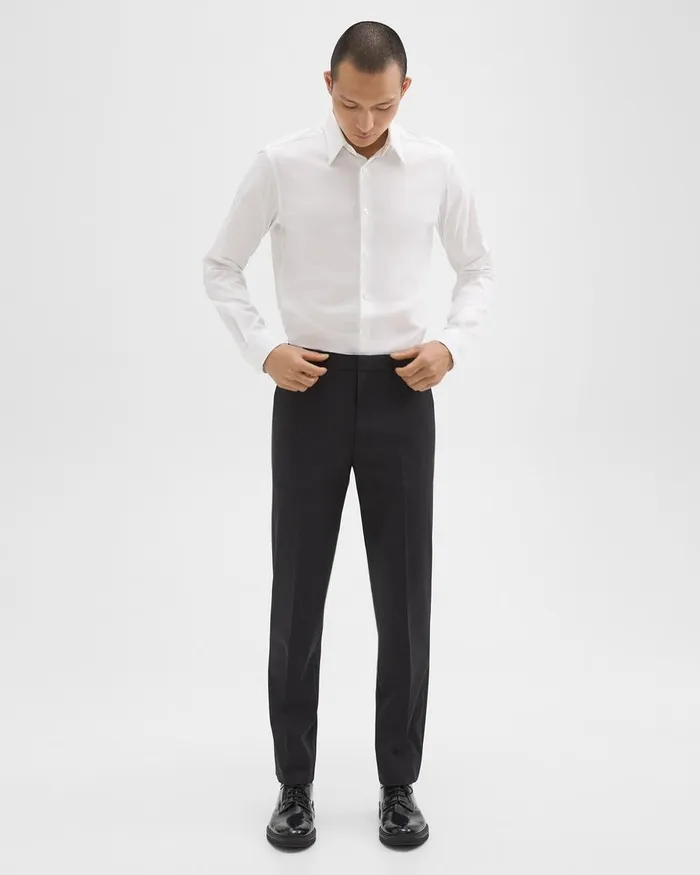 Men Theory Pants Mayer Pant In Stretch Wool Black