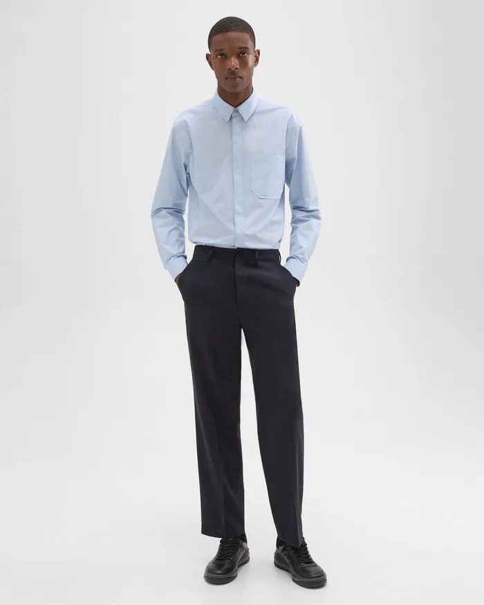 Men Theory Pants Relaxed Virgin Wool Pant Midnight