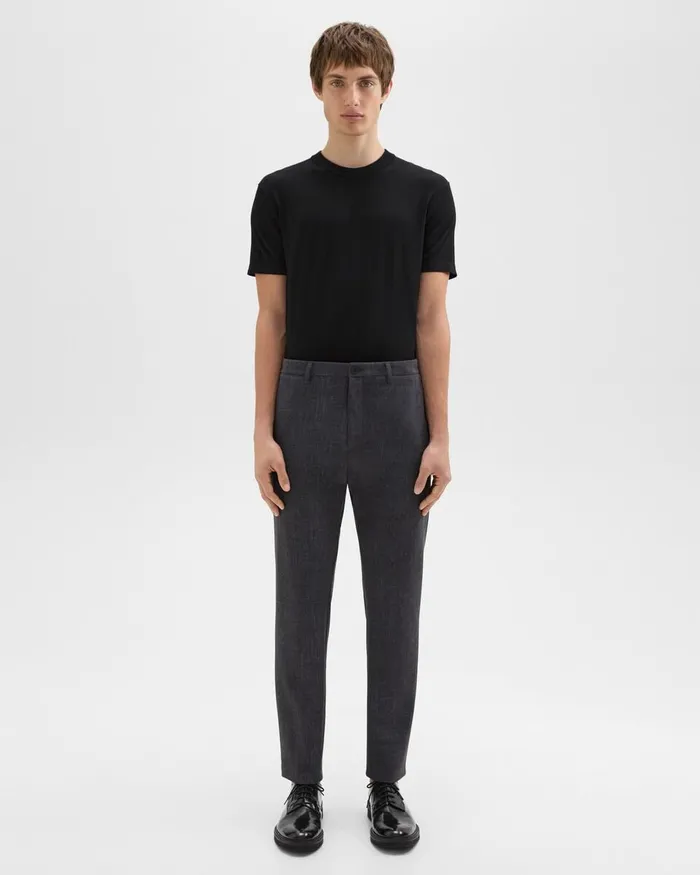 Men Theory Pants Zaine Pant In Printed Precision Ponte Grey Melange