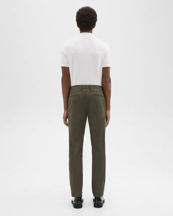 Men Theory Pants Zaine Pant In Stretch Cotton Dark Olive