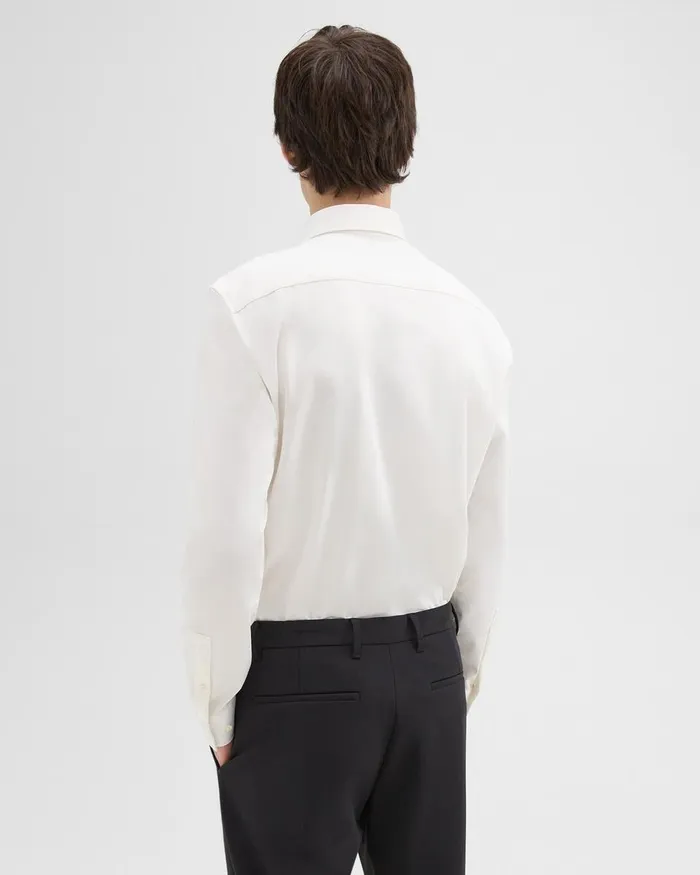 Men Theory Shirts Sylvain Shirt In Structure Knit White