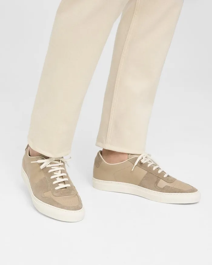 Men Theory Shoes Common Projects BBall LowTop Sneakers Tan