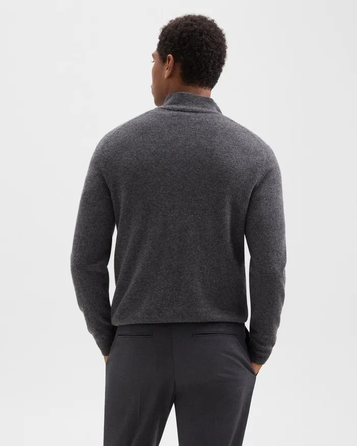 Men Theory Sweaters Cardigans Hilles QuarterZip Sweater In Cashmere Grey Heather