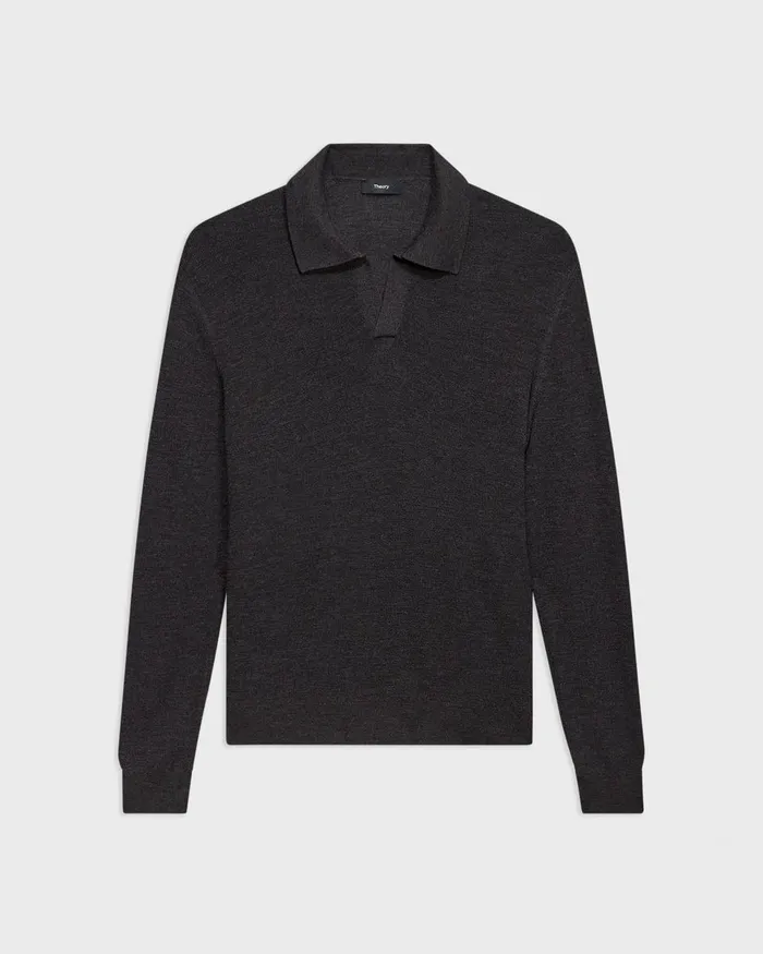 Men Theory Sweaters Cardigans Johnny Collar Sweater In Merino Wool Mink Melange