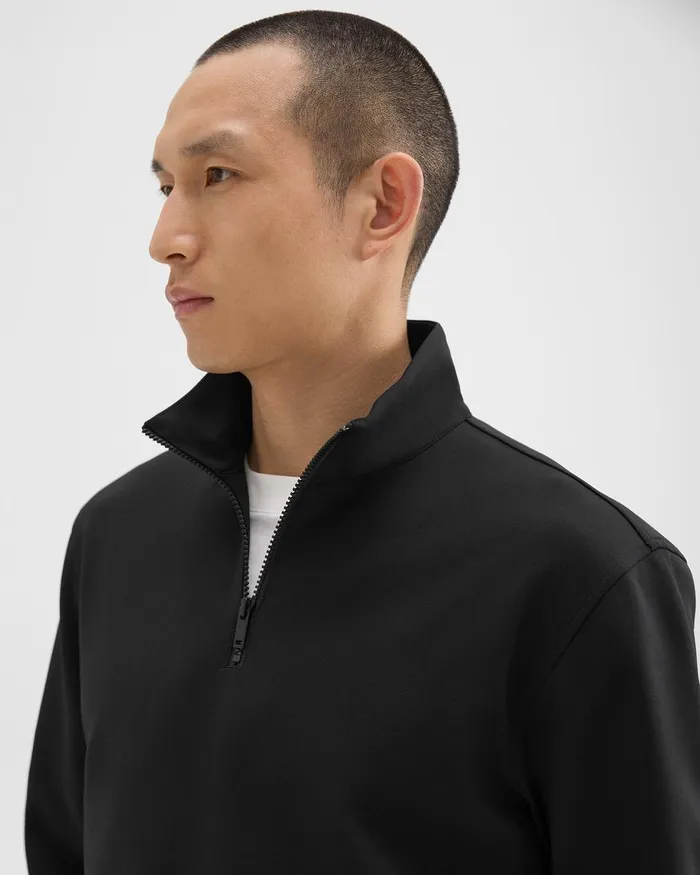 Men Theory Sweatshirts Hoodies QuarterZip Sweatshirt In Scuba Black