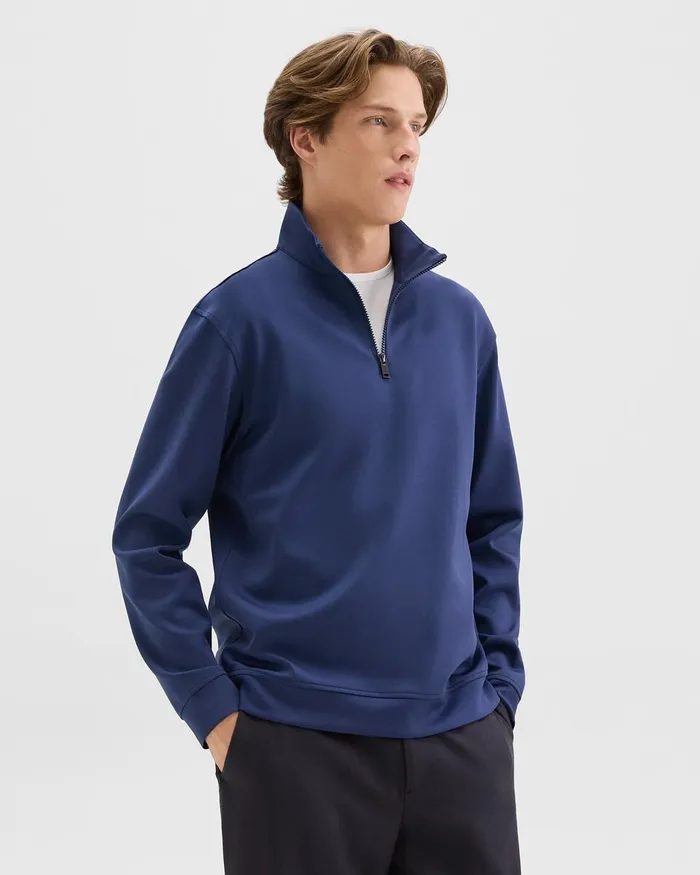 Men Theory Sweatshirts Hoodies QuarterZip Sweatshirt In Scuba Deep Atlantic