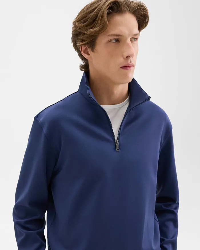 Men Theory Sweatshirts Hoodies QuarterZip Sweatshirt In Scuba Deep Atlantic