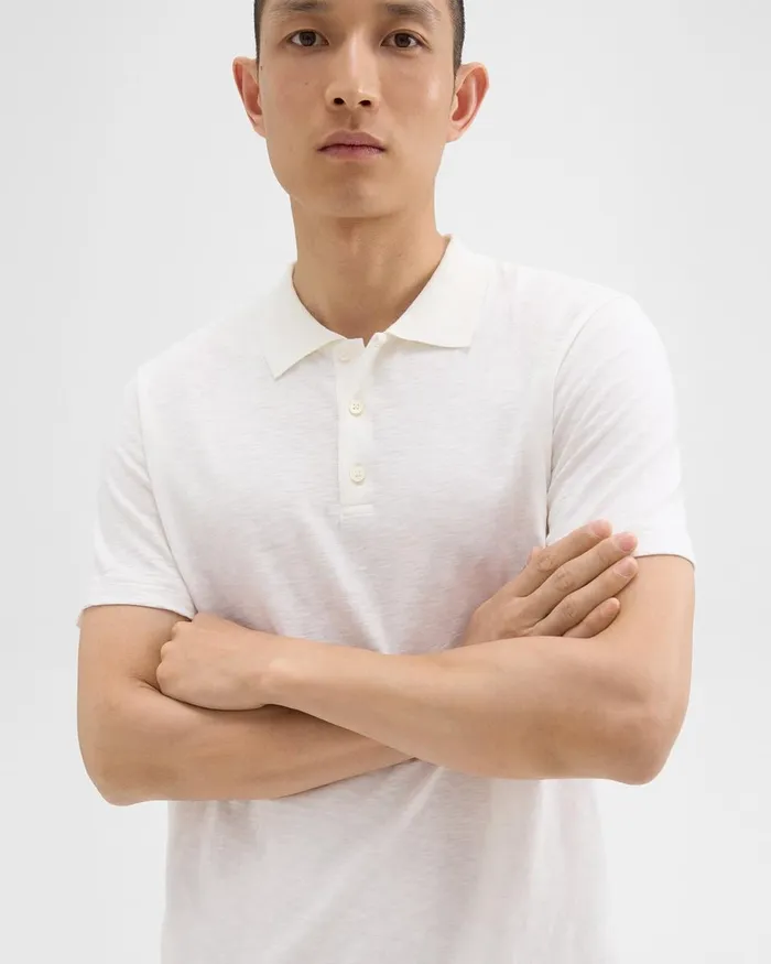 Men Theory TShirts Polos Bron Polo Shirt In Cosmos Slub Cotton White