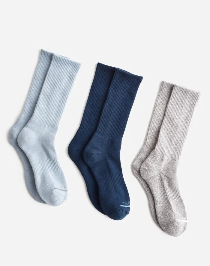 Men ThreePack MWL Cloudlift Crew Socks Warm Midnight Madewell Socks