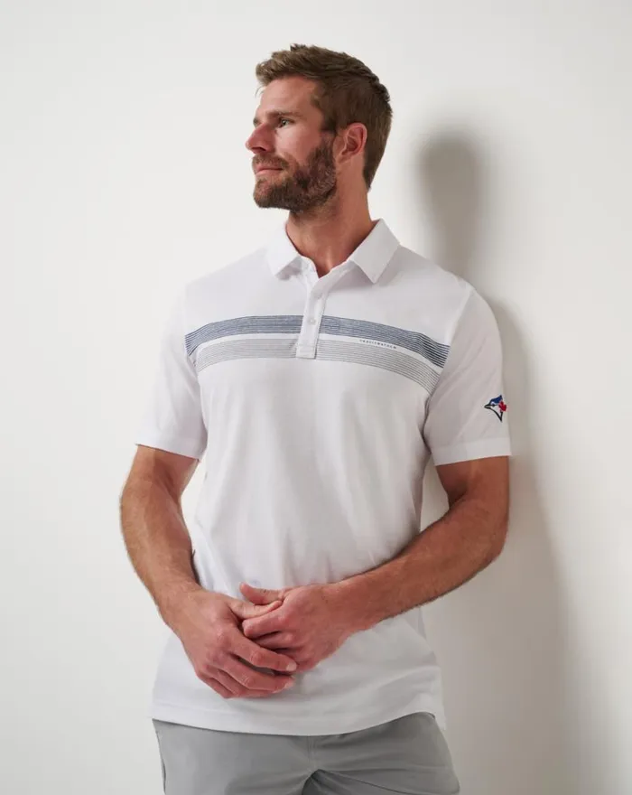 Men TORONTO BLUE JAYS TOP RECRUIT POLO White TravisMathew Polos