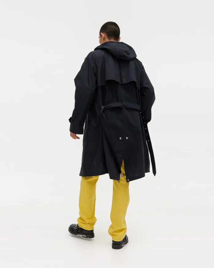 Men Trench Parka Patrol Navy Helmut Lang Outerwear
