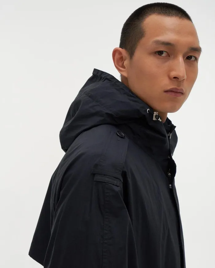 Men Trench Parka Patrol Navy Helmut Lang Outerwear