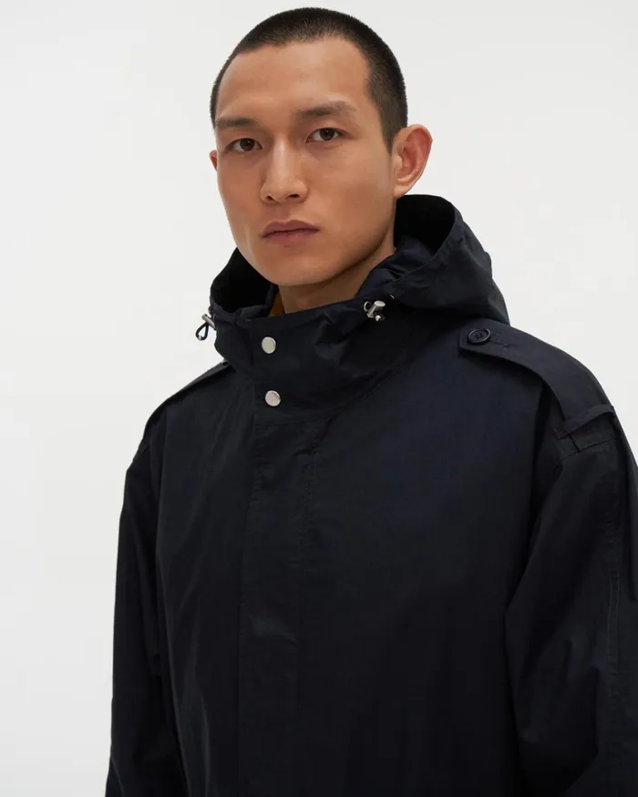 Men Trench Parka Patrol Navy Helmut Lang Outerwear