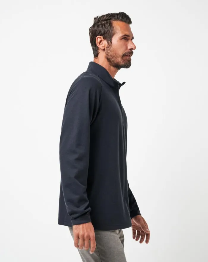 Men UPGRADED QUARTER ZIP Black TravisMathew Quarter Zips