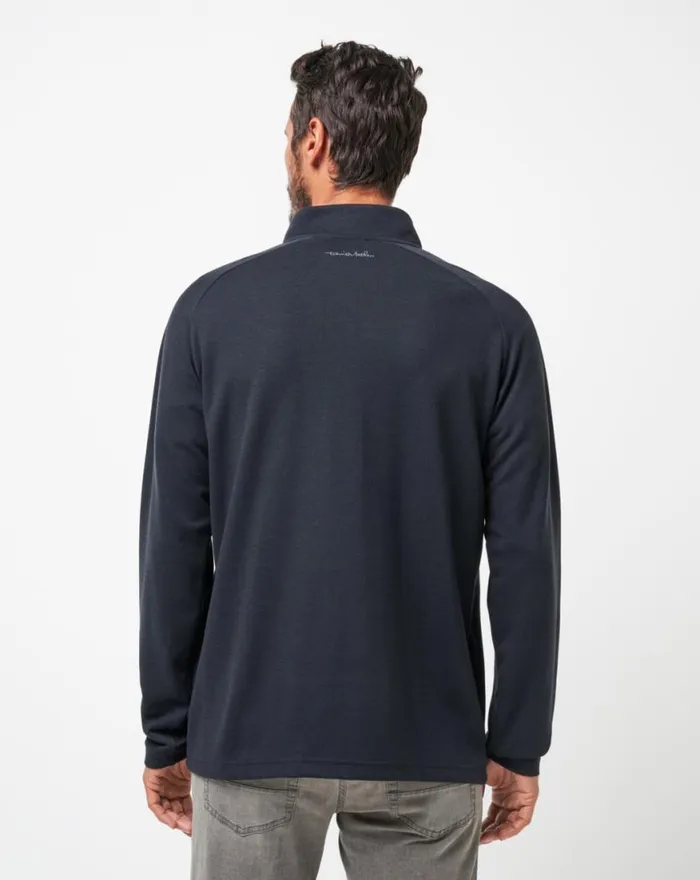 Men UPGRADED QUARTER ZIP Black TravisMathew Quarter Zips