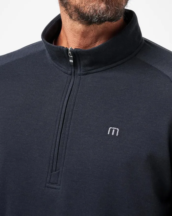 Men UPGRADED QUARTER ZIP Black TravisMathew Quarter Zips