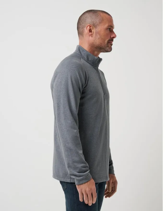 Men UPGRADED QUARTER ZIP Dark Grey TravisMathew Quarter Zips