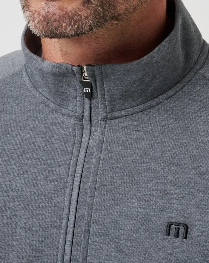 Men UPGRADED QUARTER ZIP Dark Grey TravisMathew Quarter Zips