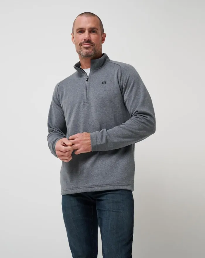 Men UPGRADED QUARTER ZIP Dark Grey TravisMathew Quarter Zips