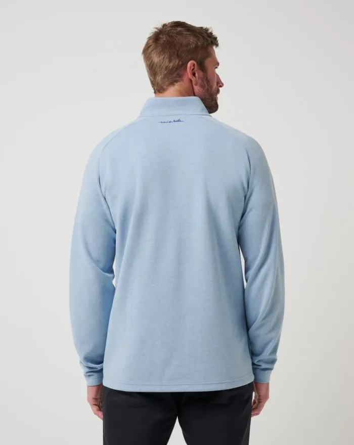 Men UPGRADED QUARTER ZIP Light Blue TravisMathew Quarter Zips