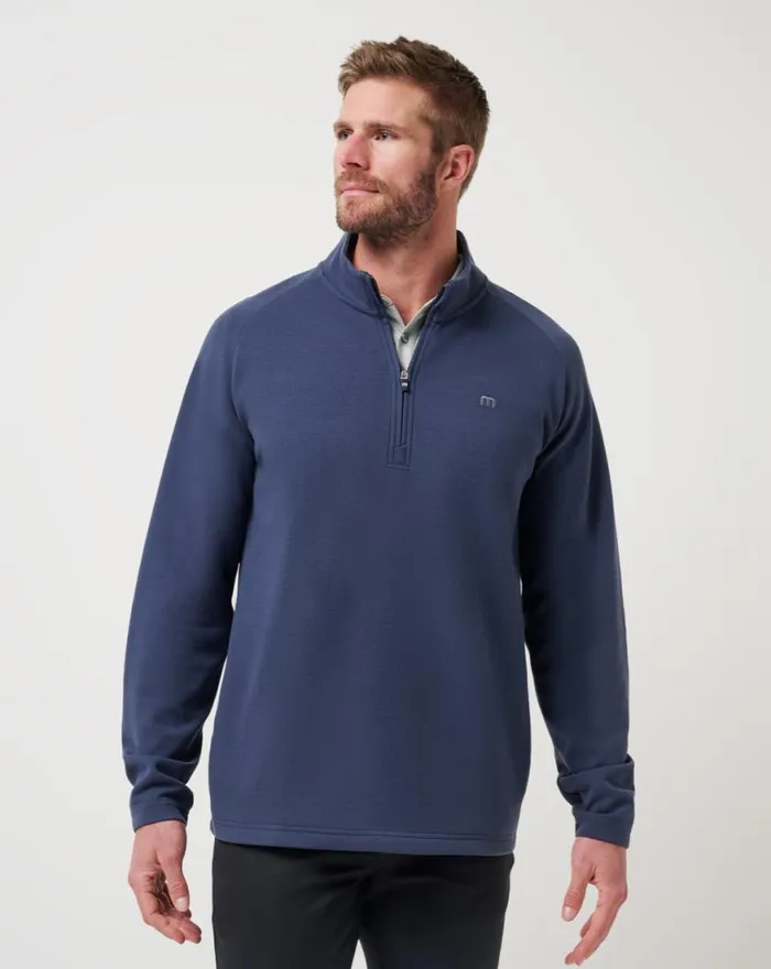 Men UPGRADED QUARTER ZIP Navy TravisMathew Quarter Zips