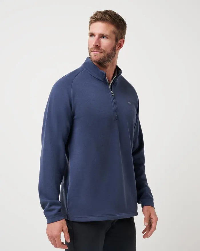 Men UPGRADED QUARTER ZIP Navy TravisMathew Quarter Zips