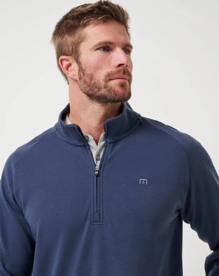 Men UPGRADED QUARTER ZIP Navy TravisMathew Quarter Zips