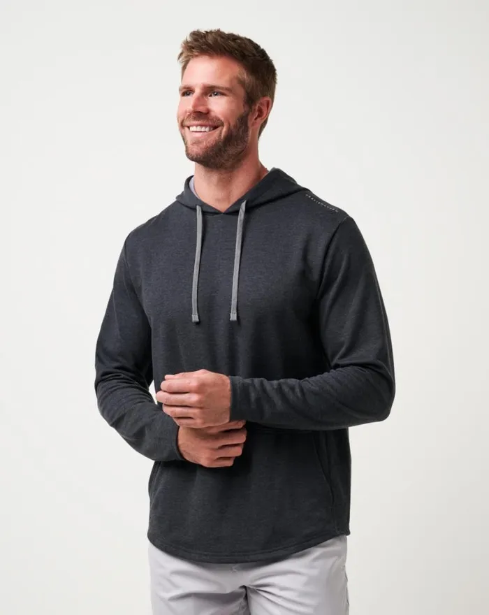 Men UPGRADED TECH HOODIE Heather Black TravisMathew Hoodies and Sweatshirts
