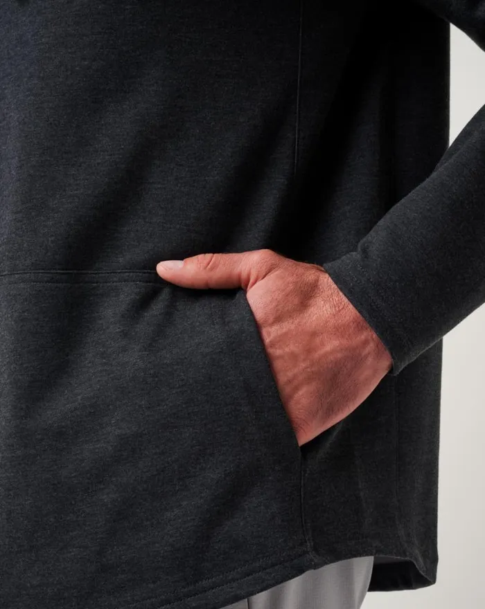 Men UPGRADED TECH HOODIE Heather Black TravisMathew Hoodies and Sweatshirts