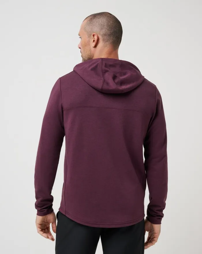 Men UPGRADED TECH HOODIE Heather Mauve Wine TravisMathew Hoodies and Sweatshirts