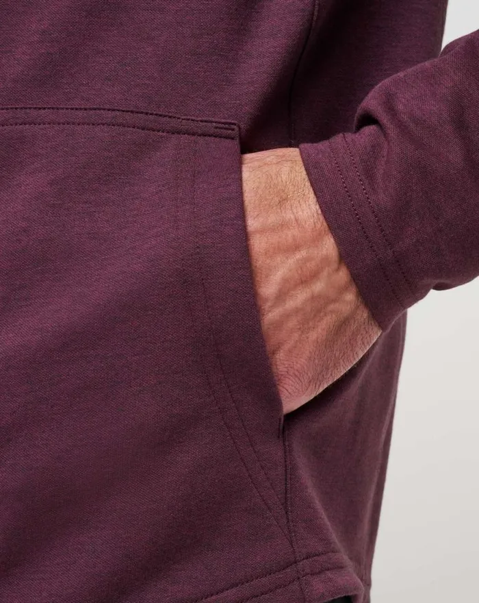 Men UPGRADED TECH HOODIE Heather Mauve Wine TravisMathew Hoodies and Sweatshirts