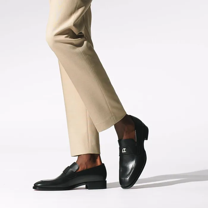 Men Varsimoc Loafers 8211 Calf Leather 8211 Black Black Christian Louboutin Loafers and Slipons