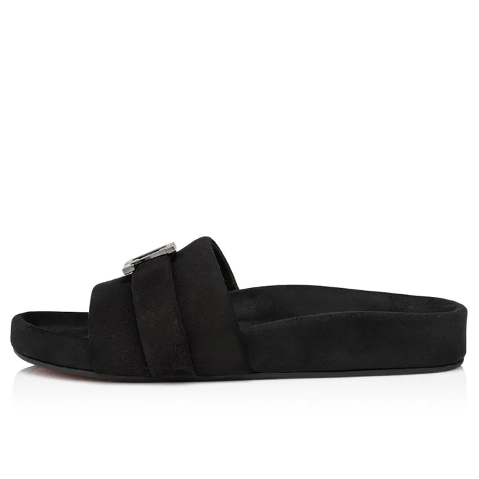 Men Varsimule Bizz Sandals 8211 Leather 8211 Black Black Christian Louboutin Sandals and Espadrilles
