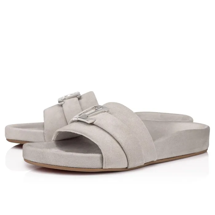 Men Varsimule Bizz Sandals 8211 Leather 8211 Goose Grey Christian Louboutin Sandals and Espadrilles Men Varsimule Bizz Sandals 8211 Leather 8211 Goose Grey Christian Louboutin Sandals and Espadrilles