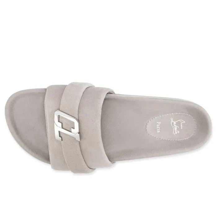Men Varsimule Bizz Sandals 8211 Leather 8211 Goose Grey Christian Louboutin Sandals and Espadrilles