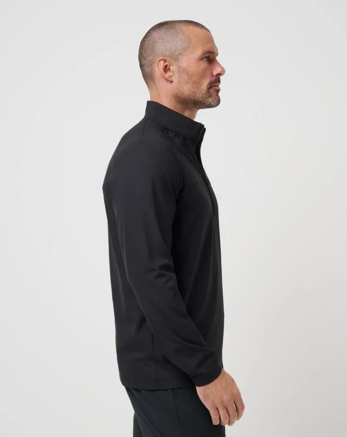 Men WANDERLUST QUARTER ZIP Black TravisMathew Quarter Zips