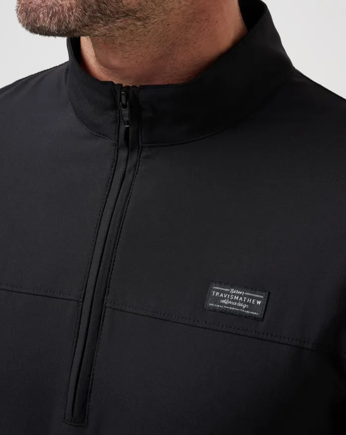 Men WANDERLUST QUARTER ZIP Black TravisMathew Quarter Zips