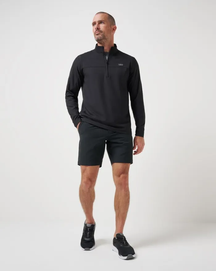 Men WANDERLUST QUARTER ZIP Black TravisMathew Quarter Zips