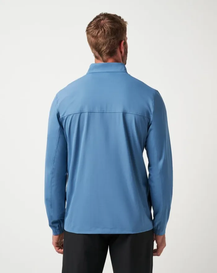 Men WANDERLUST QUARTER ZIP Copen Blue TravisMathew Quarter Zips
