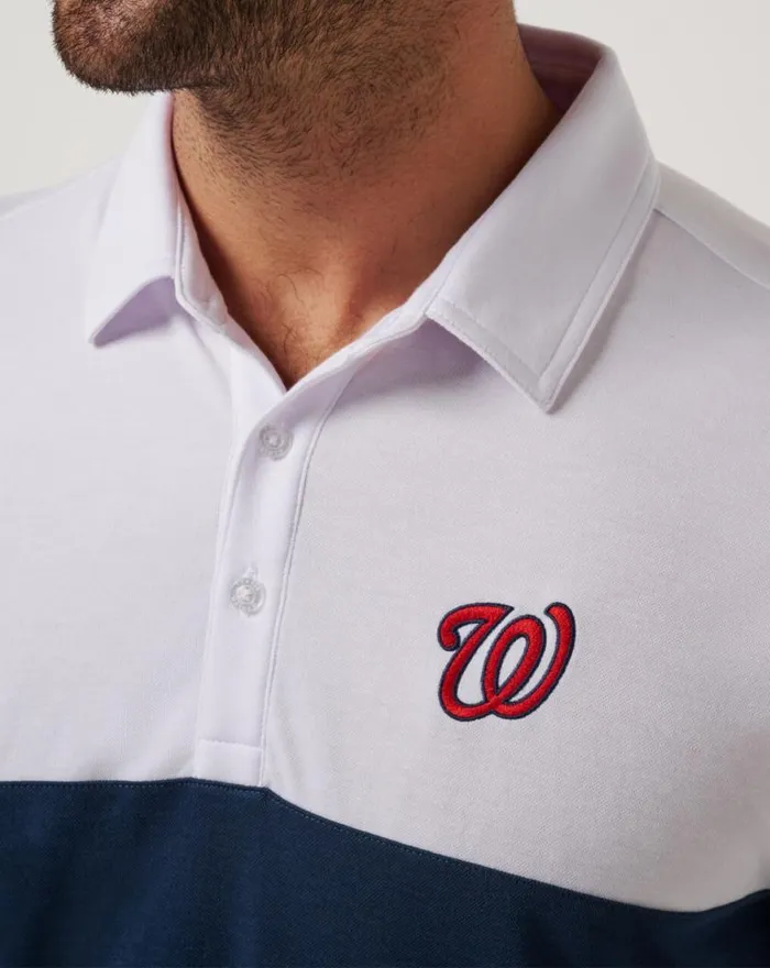 Men WASHINGTON NATIONALS HOME RUN LEADER POLO Whitenavy TravisMathew Polos