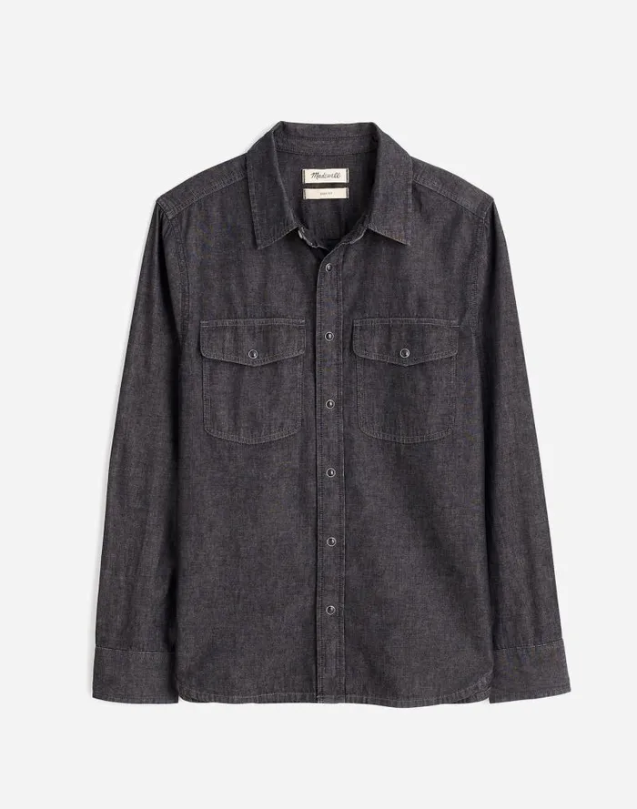 Men Western Easy Shirt In Chambray Kennedale Wash Madewell Shirts