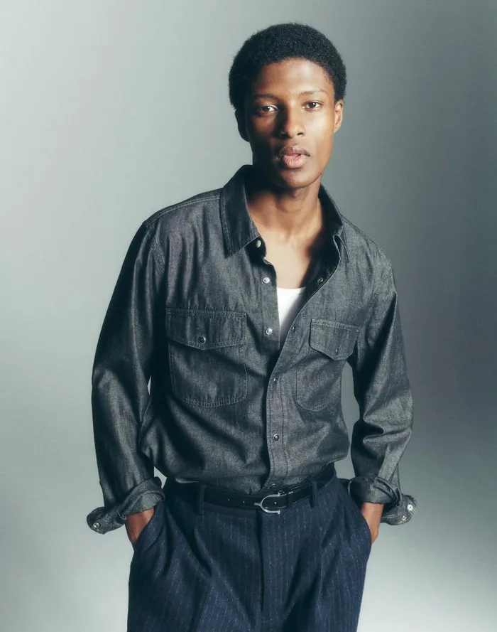 Men Western Easy Shirt In Chambray Kennedale Wash Madewell Shirts