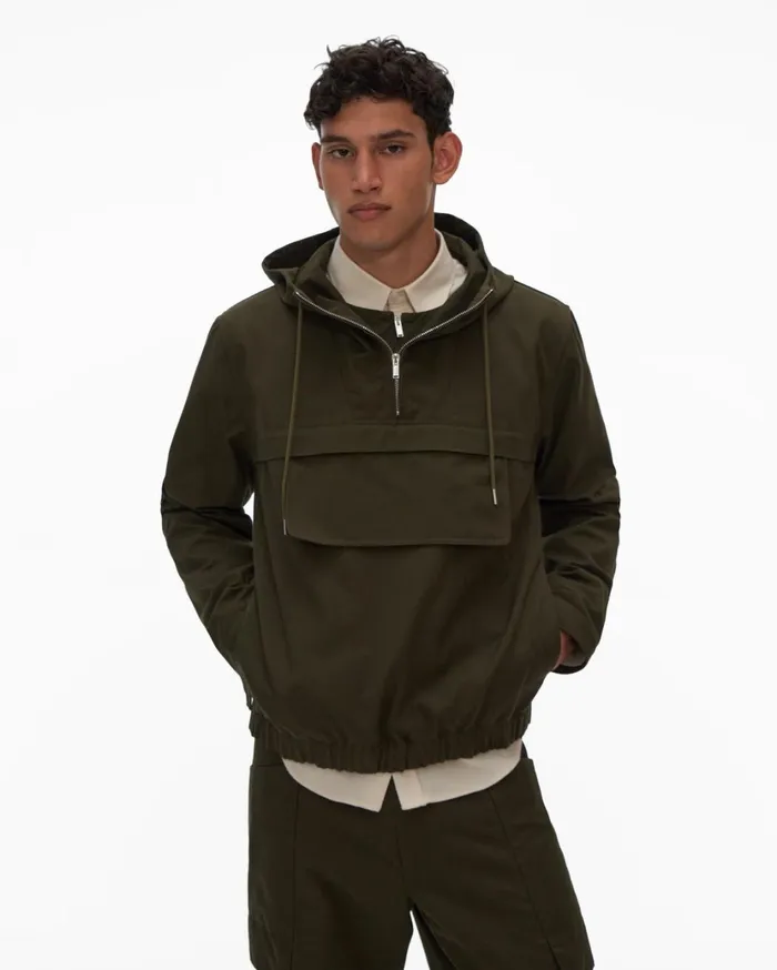 Men Zip Popover Hunter Sage Helmut Lang Shirts