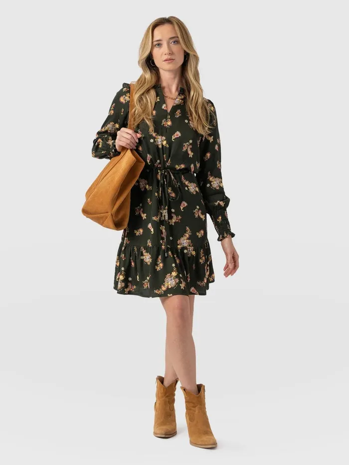 Mini Olivia Zip Up Dress 8211 Khaki Paisley Khaki Paisley Women Saint And Sofia Dresses