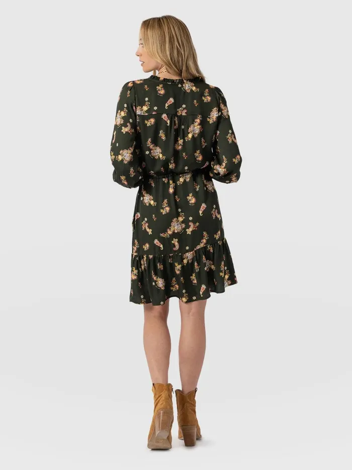 Mini Olivia Zip Up Dress 8211 Khaki Paisley Khaki Paisley Women Saint And Sofia Dresses
