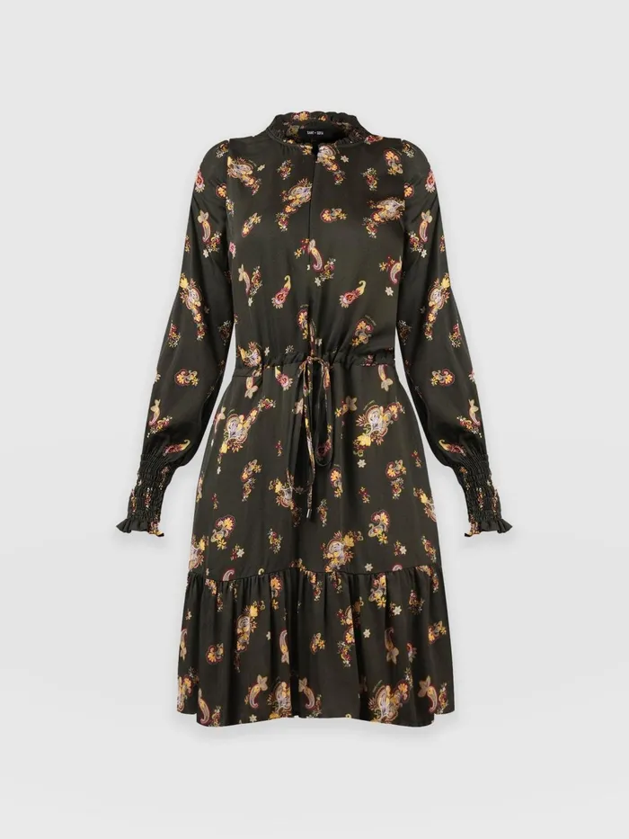 Mini Olivia Zip Up Dress 8211 Khaki Paisley Khaki Paisley Women Saint And Sofia Dresses